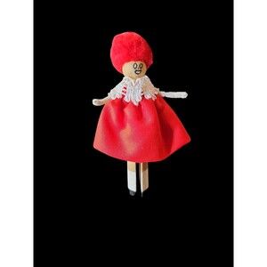 Vintage Clothespin Handmade Painted  Holiday Christmas Tree Ornament